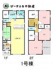 岸和田市門前町、新築一戸建ての間取り画像です