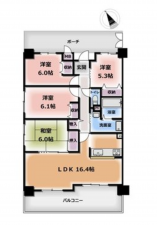 泉佐野市鶴原、マンションの間取り画像です