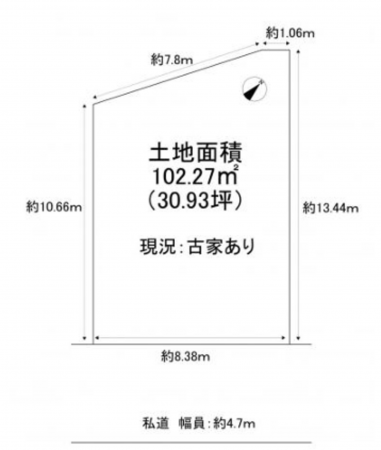 泉佐野市日根野、土地の間取り画像です