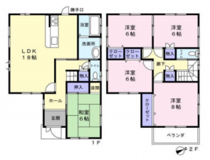 貝塚市澤、中古一戸建ての間取り画像です