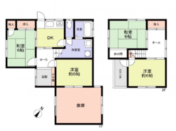 貝塚市浦田、中古一戸建ての間取り画像です