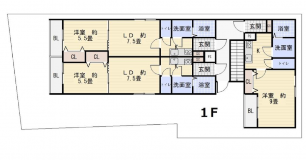 泉佐野市大宮町、収益物件/アパートの間取り画像です