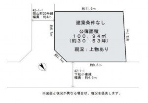 岸和田市岡山町、土地の間取り画像です