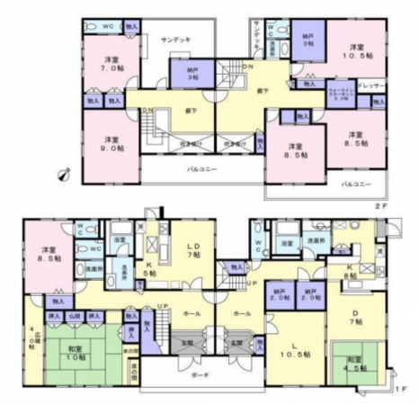 岸和田市並松町、中古一戸建ての間取り画像です
