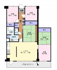 岸和田市下野町、マンションの間取り画像です