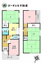 岸和田市春木、中古一戸建ての間取り画像です