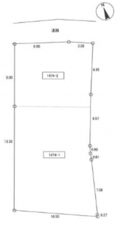 泉佐野市長滝、土地の間取り画像です