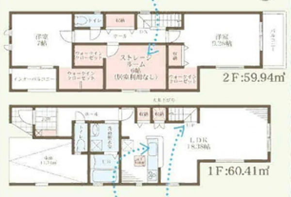 岸和田市並松町、新築一戸建ての間取り画像です