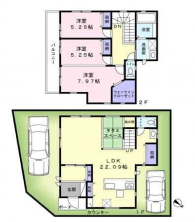 岸和田市吉井町、中古一戸建ての間取り画像です