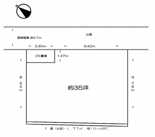 岸和田市箕土路町、土地の間取り画像です