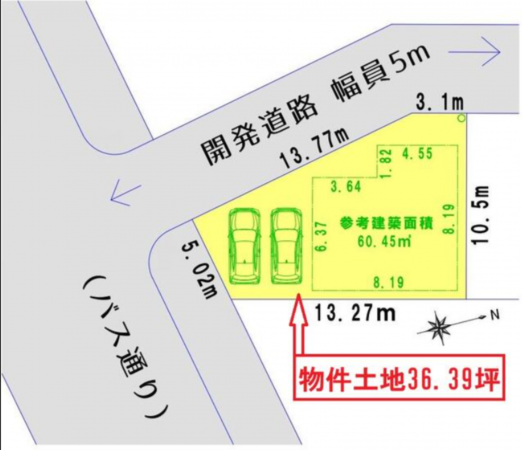 泉南郡熊取町、土地の間取り画像です