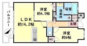 岸和田市沼町、マンションの間取り画像です