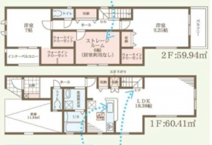 岸和田市並松町、新築一戸建ての間取り画像です