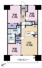 岸和田市土生町、マンションの間取り画像です