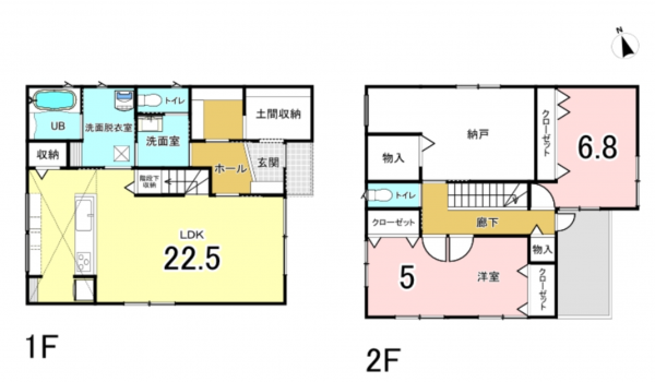 泉佐野市日根野、中古一戸建ての間取り画像です