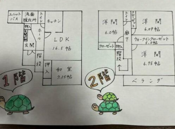 泉佐野市日根野、中古一戸建ての間取り画像です