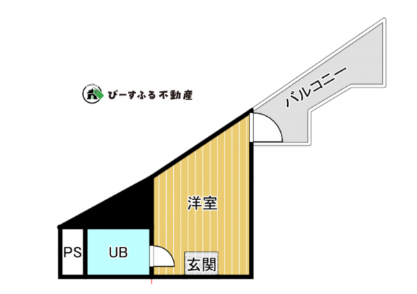 貝塚市海塚、収益物件/マンションの間取り画像です