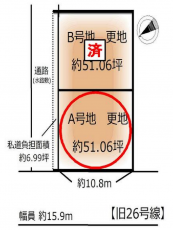 貝塚市津田南町、土地の間取り画像です