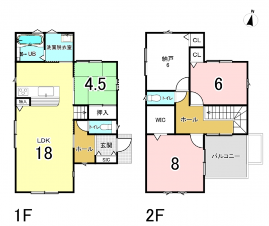 岸和田市西大路町、新築一戸建ての間取り画像です