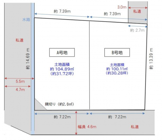 泉佐野市高松東、土地の間取り画像です