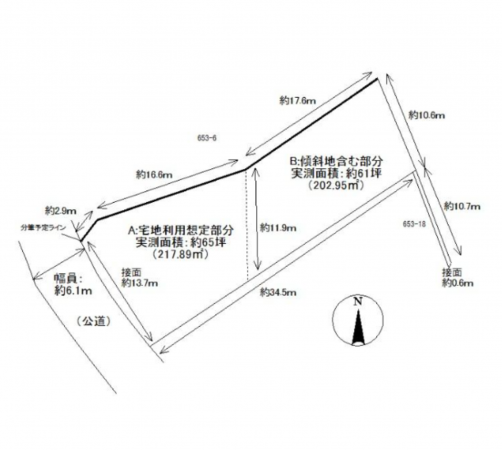 泉佐野市泉ケ丘、土地の間取り画像です