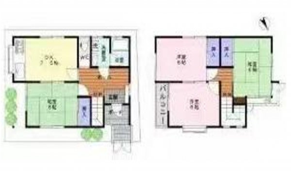 貝塚市澤、中古一戸建ての間取り画像です