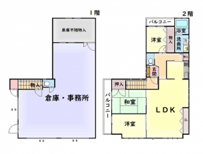 岸和田市春木、中古一戸建ての間取り画像です
