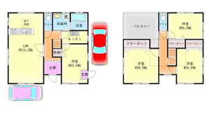 泉佐野市下瓦屋、中古一戸建ての間取り画像です