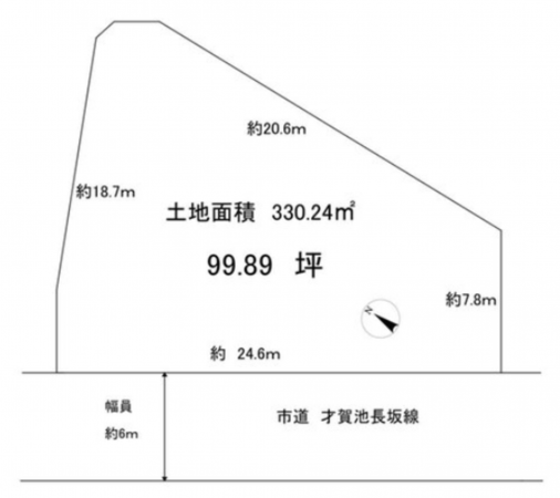 泉佐野市鶴原、土地の間取り画像です