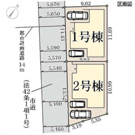 泉佐野市鶴原、新築一戸建ての間取り画像です