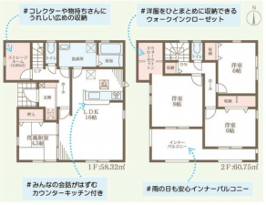 泉南郡熊取町、新築一戸建ての間取り画像です