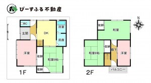岸和田市春木、中古一戸建ての間取り画像です