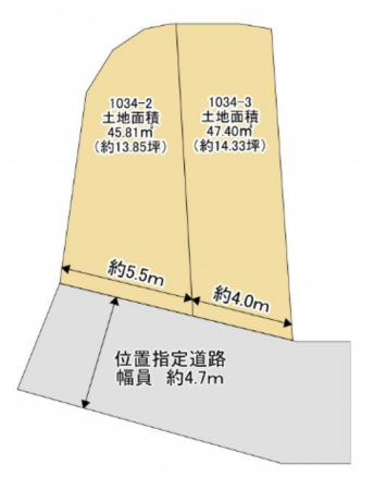 泉佐野市下瓦屋、土地の間取り画像です