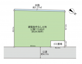 岸和田市箕土路町、土地の間取り画像です