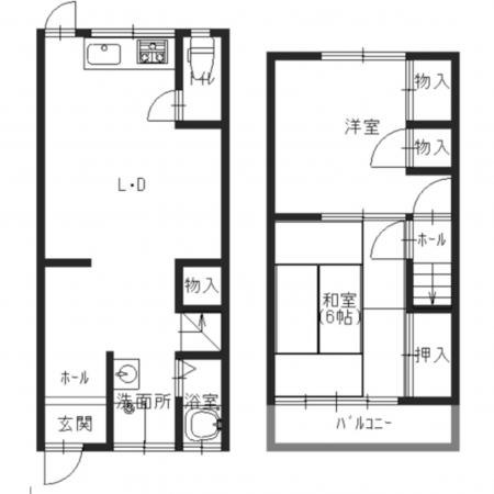 岸和田市吉井町、中古一戸建ての間取り画像です