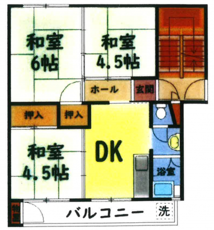 岸和田市土生町、マンションの間取り画像です