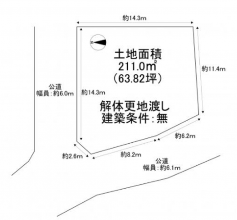 泉南郡熊取町五門東、土地の間取り画像です