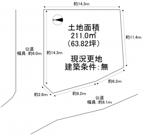泉南郡熊取町五門東、土地の間取り画像です