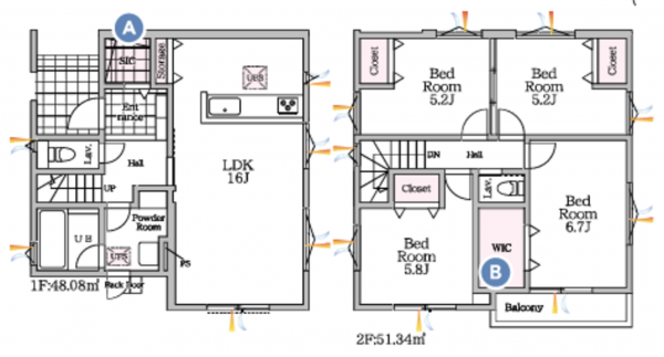 泉南郡熊取町大宮、新築一戸建ての間取り画像です