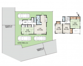 岸和田市土生町、中古一戸建ての間取り画像です