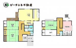 貝塚市石才、中古一戸建ての間取り画像です