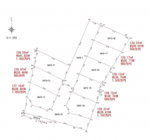 泉佐野市日根野、土地の間取り画像です