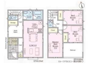 岸和田市岡山町、新築一戸建ての間取り画像です