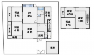泉南郡熊取町青葉台、中古一戸建ての間取り画像です