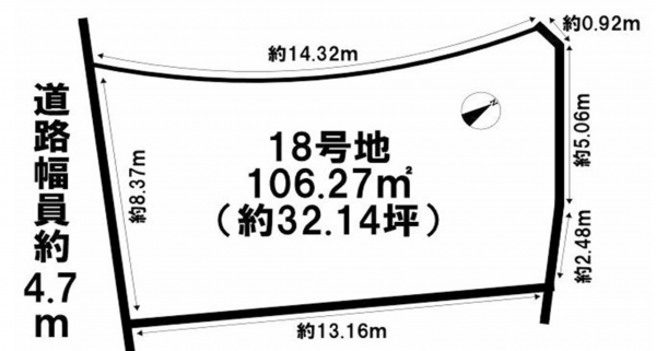 岸和田市額原町、土地の間取り画像です