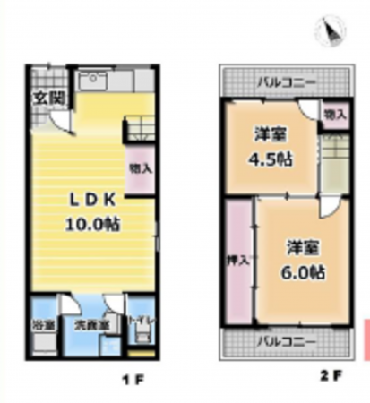 岸和田市磯上町、中古一戸建ての間取り画像です