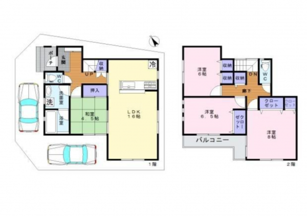 岸和田市春木、中古一戸建ての間取り画像です