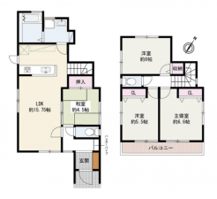 泉南郡熊取町美熊台、中古一戸建ての間取り画像です