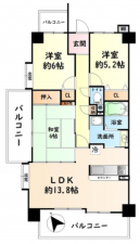 泉佐野市岡本、マンションの間取り画像です