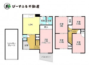 貝塚市津田南町、中古一戸建ての間取り画像です
